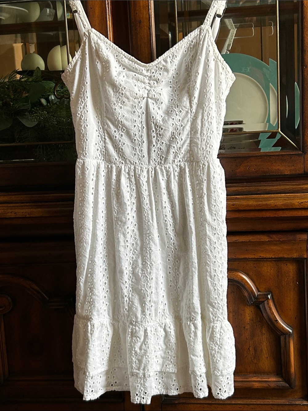 Hollister White Eyelet Midi Dress